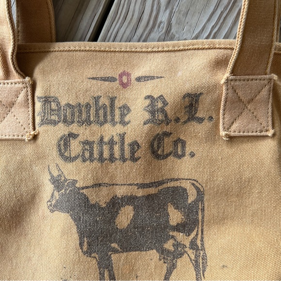 Polo Ralph Lauren RRL Double RL canvas tote bag cattle co. R. Lauren & Co. Tan - Picture 2 of 10